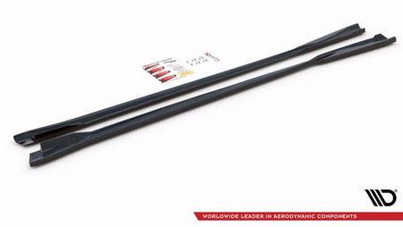 Maxton Side Skirts Diffusers Volkswagen Arteon R-Line Facelift - Gloss Black