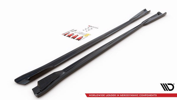Maxton Side Skirts Diffusers Volkswagen Arteon R-Line Facelift - Gloss Black