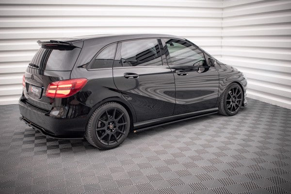Maxton Side Skirts Diffusers Mercedes-Benz B W246 Facelift - Gloss Black