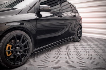 Maxton Side Skirts Diffusers Mercedes-Benz B W246 Facelift - Gloss Black