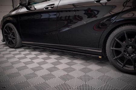 Maxton Side Skirts Diffusers Mercedes-Benz B W246 Facelift - Gloss Black