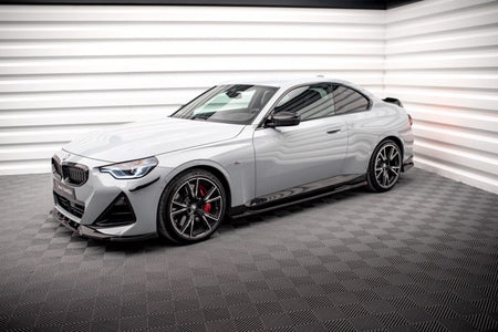 Maxton Side Skirts Diffusers V.2 BMW 2 Coupe M-Pack / M240I G42 - Gloss Black