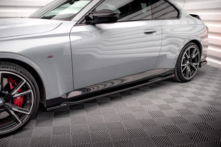 Maxton Side Skirts Diffusers V.2 BMW 2 Coupe M-Pack / M240I G42 - Gloss Black
