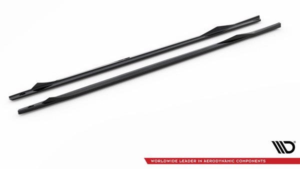 Maxton Side Skirts Diffusers V.2 BMW 2 Coupe M-Pack / M240I G42 - Gloss Black