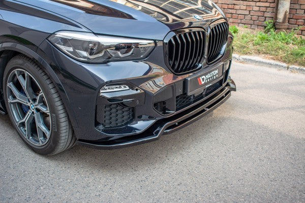 Maxton Front Splitter For BMW X5 G05 M-Pack - Gloss Black