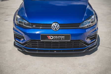 Maxton Front Splitter V.9 VW Golf 7 R / R-Line Facelift - Gloss Black