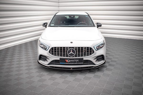Maxton Front Splitter V.5 Mercedes A35 Amg / Amg-Line W177  - Gloss Black