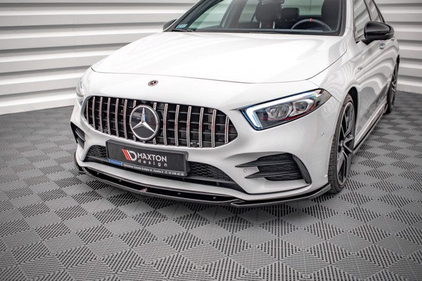 Maxton Front Splitter V.5 Mercedes A35 Amg / Amg-Line W177  - Gloss Black