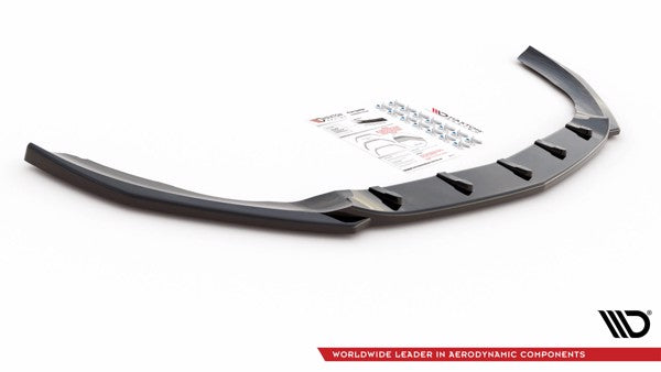 Maxton Front Splitter V.5 Mercedes A35 Amg / Amg-Line W177  - Gloss Black