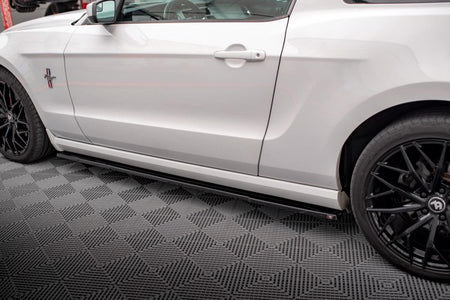Maxton Side Skirts Diffusers Ford Mustang Mk5 Facelift - Gloss Black