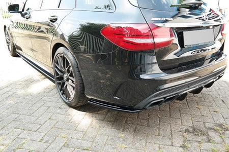 Maxton Rear Side Splitters Mercedes C-Class S205 63Amg Estate - Gloss Black