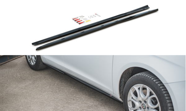 Maxton Side Skirts Diffusers Alfa Romeo Giulietta Facelift - Gloss Black