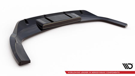 Maxton Central Rear Splitter (With Vertical Bars) Audi Q4 E-Tron Sportback Mk1 - Gloss Black