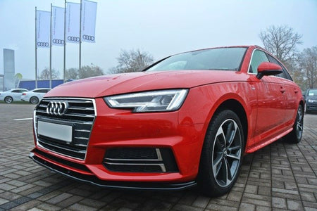 Maxton Front Splitter V.2 Audi S4 / A4 S-Line B9 - Gloss Black