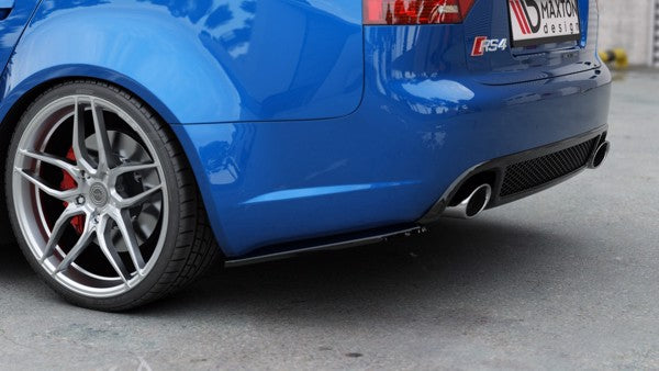 Maxton Rear Side Splitters V.1 Audi RS4 Sedan B7 - Gloss Black