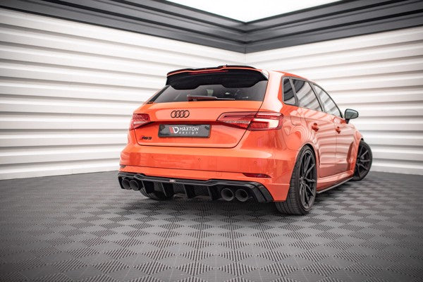 Maxton Rear Valance V.2  Audi RS3 8V Facelift - Gloss Black