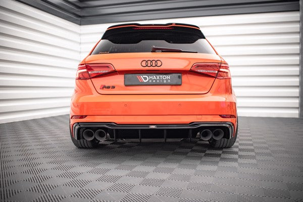 Maxton Rear Valance V.2  Audi RS3 8V Facelift - Gloss Black