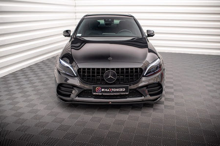 Maxton Front Splitter V.1 Mercedes-Benz C Amg Line / C43 Amg Sedan / Coupe W205 / C205 Facelift - Gloss Black