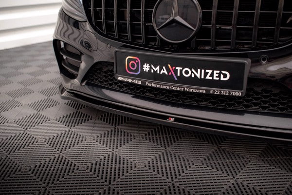Maxton Front Splitter V.1 Mercedes-Benz C Amg Line / C43 Amg Sedan / Coupe W205 / C205 Facelift - Gloss Black