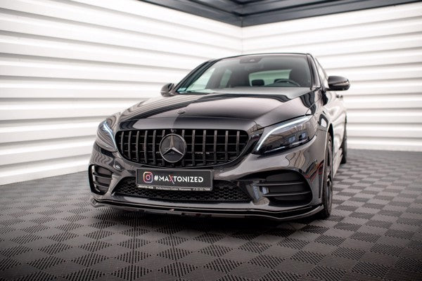 Maxton Front Splitter V.1 Mercedes-Benz C Amg Line / C43 Amg Sedan / Coupe W205 / C205 Facelift - Gloss Black