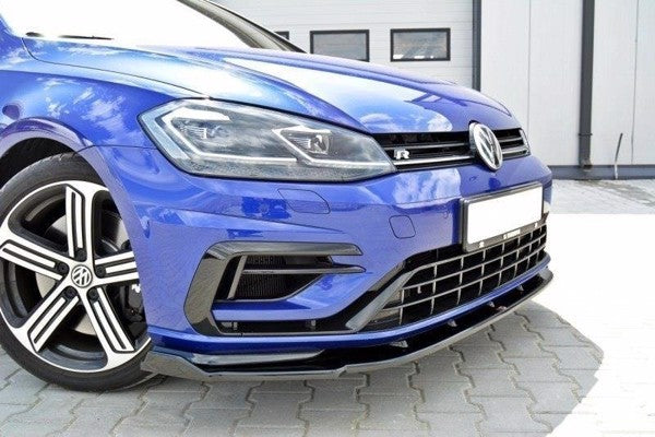 Maxton Front Splitter V.1 VW Golf 7 R / R-Line Facelift - Gloss Black