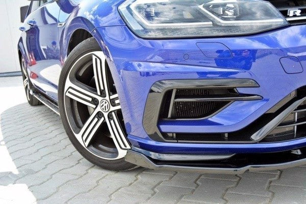 Maxton Front Splitter V.1 VW Golf 7 R / R-Line Facelift - Gloss Black