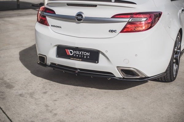 Maxton Central Rear Splitter (With Vertical Bars) Opel Insignia Mk. 1 Opc Facelift - Gloss Black