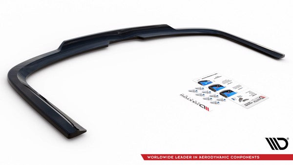 Maxton Central Rear Splitter For Volkswagen Caddy Long Mk3 Facelift - Gloss Black