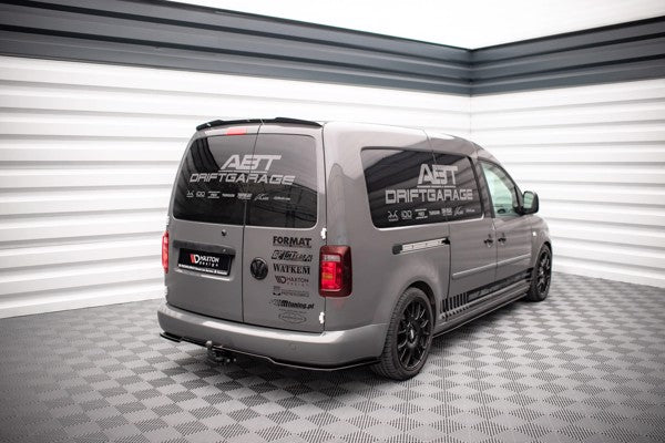 Maxton Central Rear Splitter For Volkswagen Caddy Long Mk3 Facelift - Gloss Black
