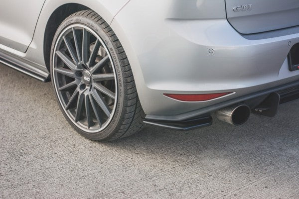 Maxton Rear Side Splitters V.2 VW Golf 7 Gti  - Gloss Black