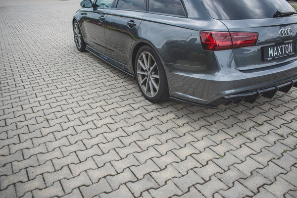Maxton Rear Side Splitters Audi S6 / A6 S-Line C7 Fl - Gloss Black