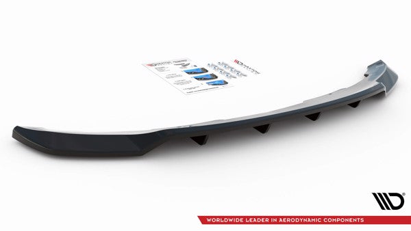 Maxton Central Rear Splitter (With Vertical Bars) BMW I3 Mk1 Facelift - Gloss Black