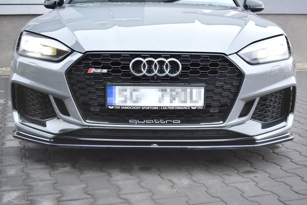 Maxton Front Splitter V.2 Audi RS5 F5 Coupe / Sportback - Gloss Black
