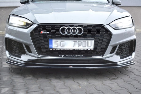 Maxton Front Splitter V.2 Audi RS5 F5 Coupe / Sportback - Gloss Black