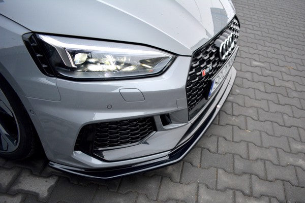 Maxton Front Splitter V.2 Audi RS5 F5 Coupe / Sportback - Gloss Black