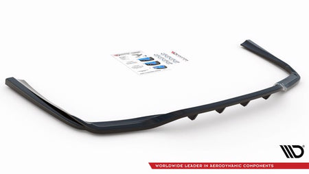 Maxton Central Rear Splitter (With Vertical Bars) Mercedes-Benz C W205 - Gloss Black