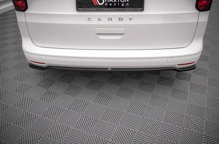 Maxton Central Rear Splitter For Volkswagen Caddy Mk5 - Gloss Black