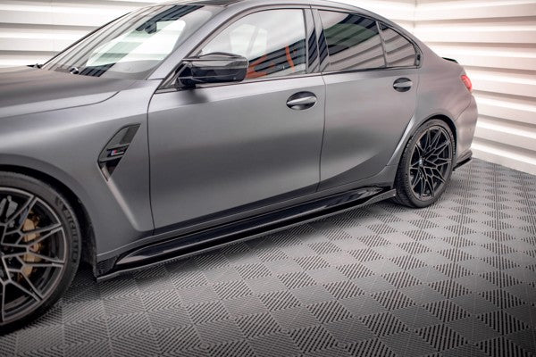 Maxton Side Skirts Diffusers V.2 BMW M3 G80 - Gloss Black