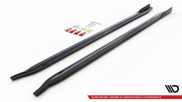 Maxton Side Skirts Diffusers V.2 BMW M3 G80 - Gloss Black