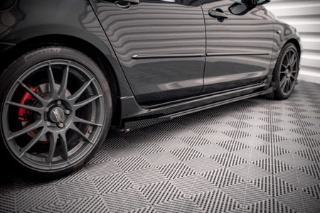 Maxton Street Pro Side Skirts Diffusers + Flaps Mazda 3 Mps Mk1 - Black + Gloss Flaps    