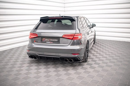 Maxton Rear Side Splitters Audi S3 Sportback 8V Facelift - Gloss Black