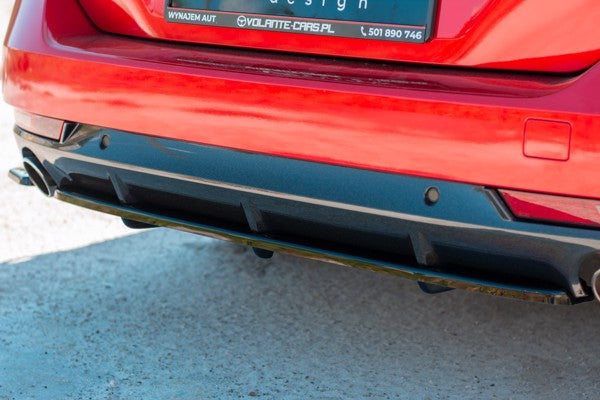 Maxton Central Rear Splitter(With Vertical Bars)  Peugeot 508 Sw Mk2 - Gloss Black