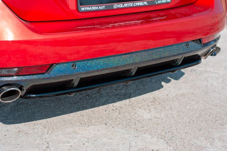 Maxton Central Rear Splitter(With Vertical Bars)  Peugeot 508 Sw Mk2 - Gloss Black