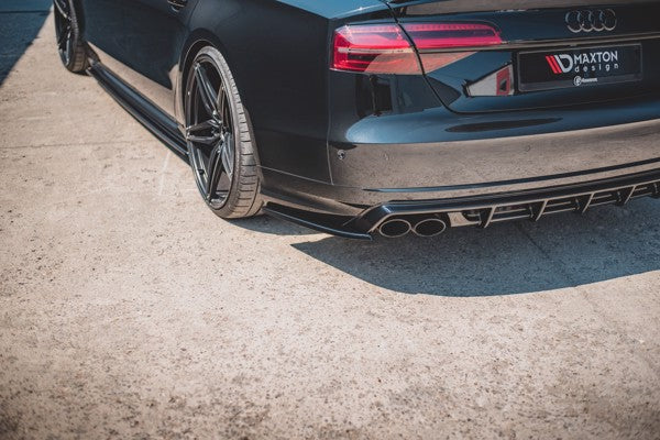 Maxton Rear Side Splitters V.2 Audi S8 D4 Facelift - Gloss Black