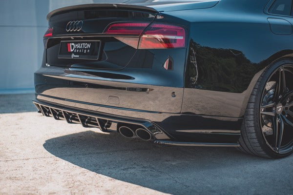 Maxton Rear Side Splitters V.2 Audi S8 D4 Facelift - Gloss Black