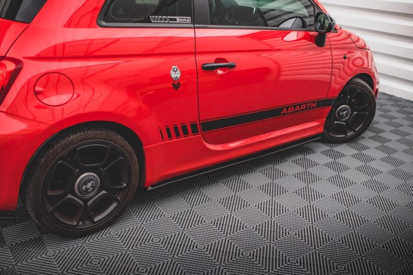 Maxton Side Skirts Diffusers Fiat 500 Abarth Mk1 Facelift - Gloss Black