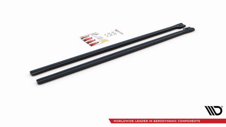 Maxton Side Skirts Diffusers Fiat 500 Abarth Mk1 Facelift - Gloss Black