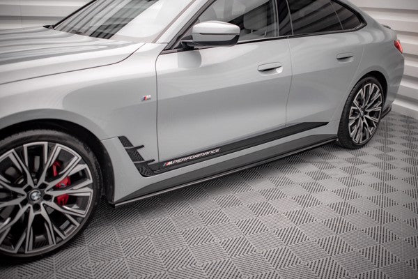 Maxton Side Skirts Diffusers V.1 BMW 4 Gran Coupe M-Pack G26 - Gloss Black