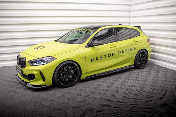 Maxton Side Skirts Diffusers V.4 For BMW 1 F40 M-Pack/ M135I  - Gloss Black