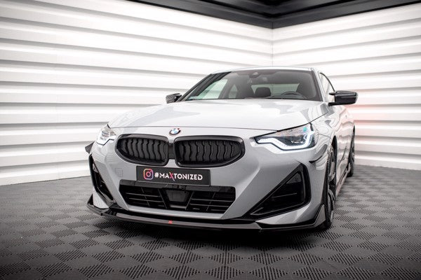 Maxton Front Splitter V.3 BMW 2 Coupe M-Pack / M240I G42 - Gloss Black